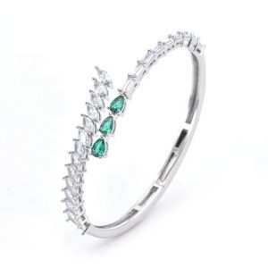 Custom Fashion Jewelry 925 Sterling Silver Jewlery Cubiczircornia Rhodium Plated Bangle Suit Gift Wedding Casual BangleFor Lad