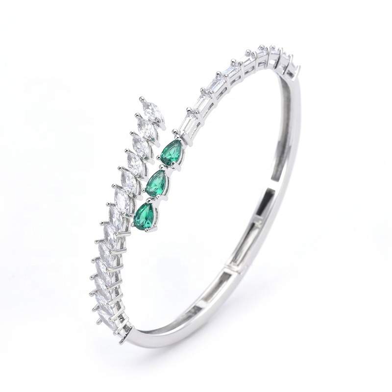 Custom Fashion Jewelry 925 Sterling Silver Jewlery Cubiczircornia Rhodium Plated Bangle Suit Gift Wedding Casual BangleFor Lad