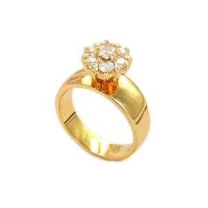 Custom Jewelry Factory Whole Sale Trendy 3A Zircon Copper 18K Gold Plated Engagement Fashion Jewelry Ring Stock Ready Ship