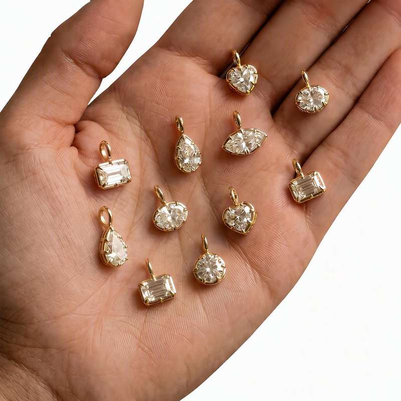 Custom Jewelry ODM OEM 14K & 18K Gold Plated Pendant Charming 5A Zirconia Prong Setting Fashion Jewelry Necklace for Girls