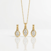 Custom Jewelry ODM OEM 5A Cubiczircorn Bezel Setting Water Proof 14K/18K Gold Plated Fashion Jewelry Pendant Necklace