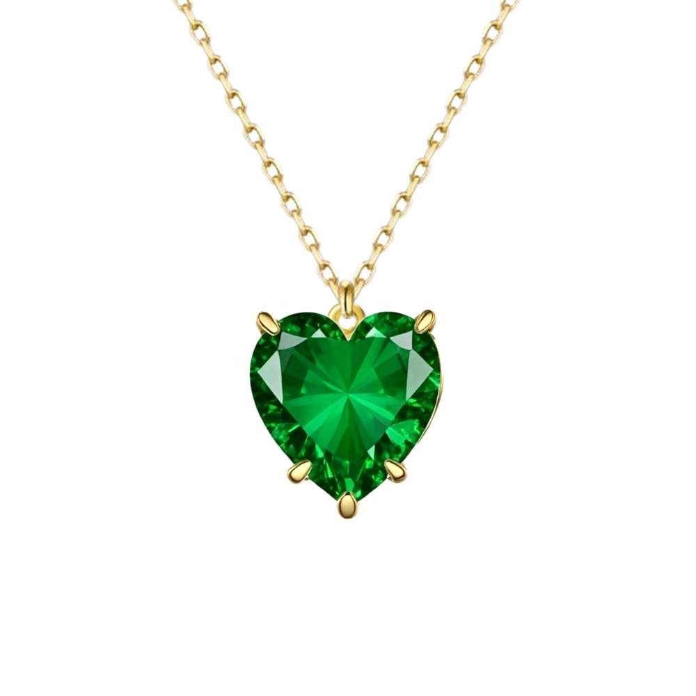 JC Custom Cute Love Heart Natural Zircon 3A Set Stainless Chain 18K Gold PAD Statement Fashion Jewelry Necklace Girls Women