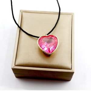 JIACHEN 18k Gold Plated pink Big Heart Pendant for Women Gifts