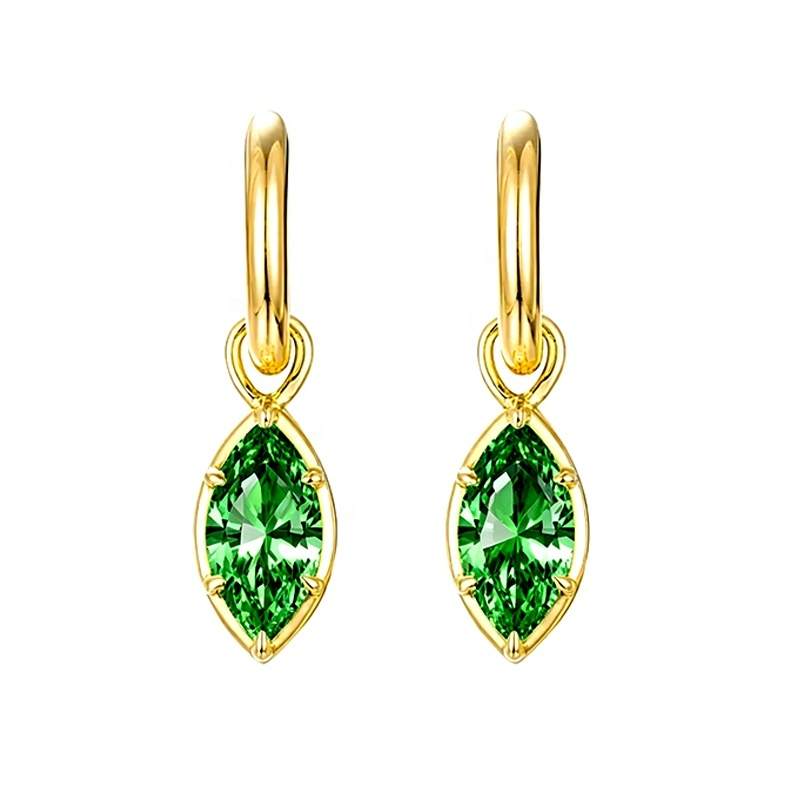 JIACHEN Custom Jewelry Trendy Geometric Brass Zinc Alloy Zircon 18k Gold Plating Unisex Hoop Earrings for Gifts