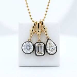 JIACHEN Custom Jewelry18K Gold Plated 5A Zircon Necklace with Oval Pear Shapes Europe & America Style Women Children's Jewelry