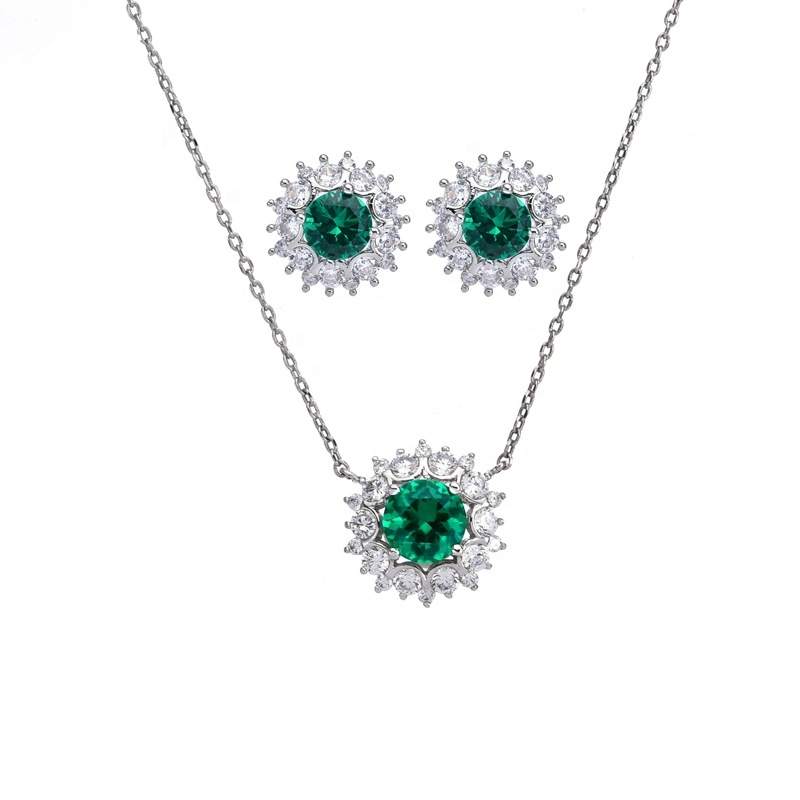 JIACHEN Custom New Fashion 3A Cubic Zirconia IRhodium Plated Jewelry Set 18K Gold for Wedding Engagement Party for Women