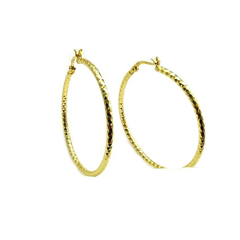 JIACHEN Customized Sterling Silver Tai Silver Rhodium Plated Geometric Trendy C Shape Engraved Hoop Earrings for Unisex Wedding