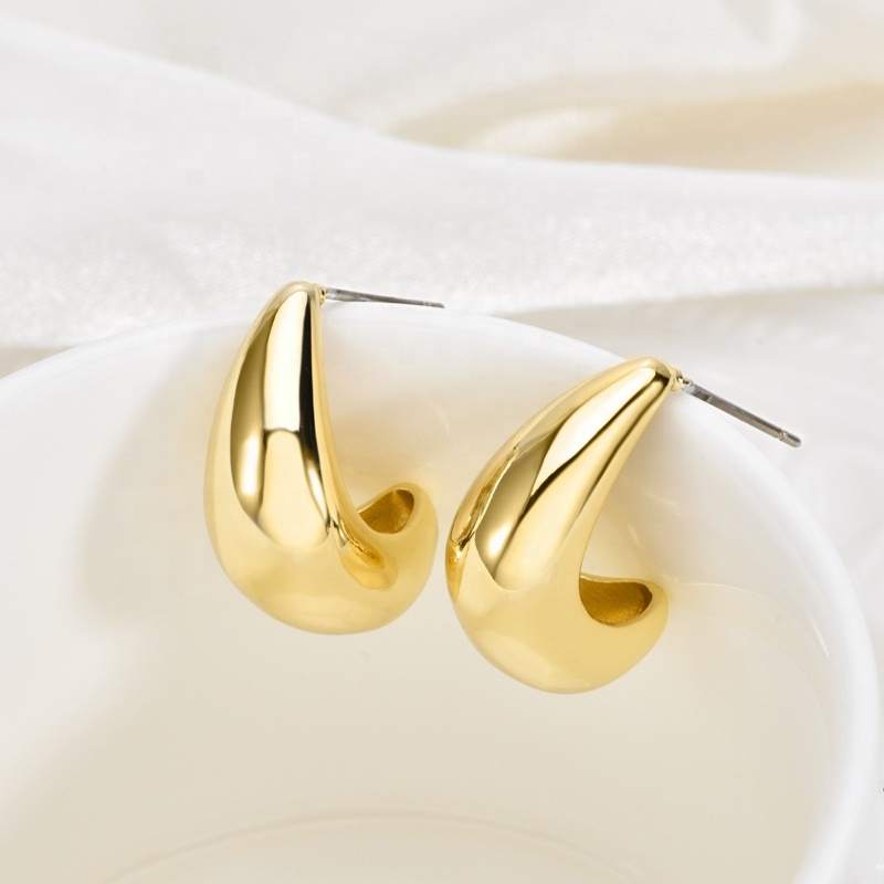 JIACHEN JCE-3488 Custom Orthodox Jewelry Rhodium 18K Gold Plated Geometric Shape Brass Classic Hoop Earrings Gift Party Wedding