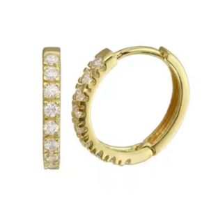 JIACHEN JEWELRY Custom Geometric Classic Wedding Sterling Silver Rhodium & 18K Gold Plated Zircon Hoop Earrings for Women