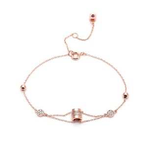 JIACHEN Necklace Bracelet Jewelry Sets Rose Gold Plated Cubic Zirconia Fashion Jewelry Ready to Ship