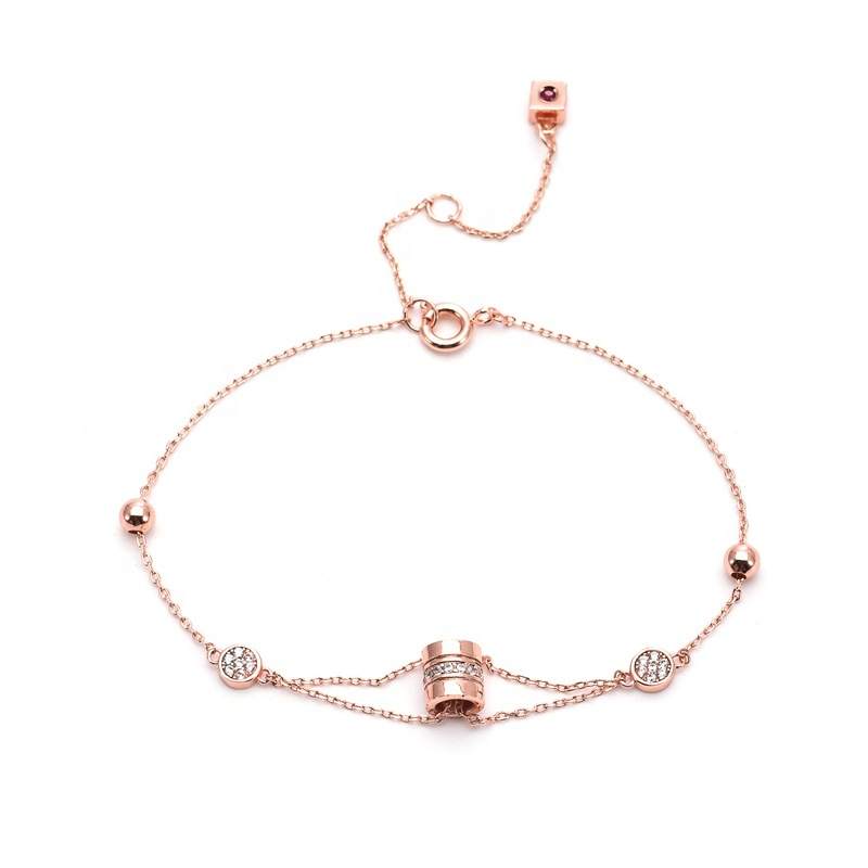 JIACHEN Necklace Bracelet Jewelry Sets Rose Gold Plated Cubic Zirconia Fashion Jewelry Ready to Ship