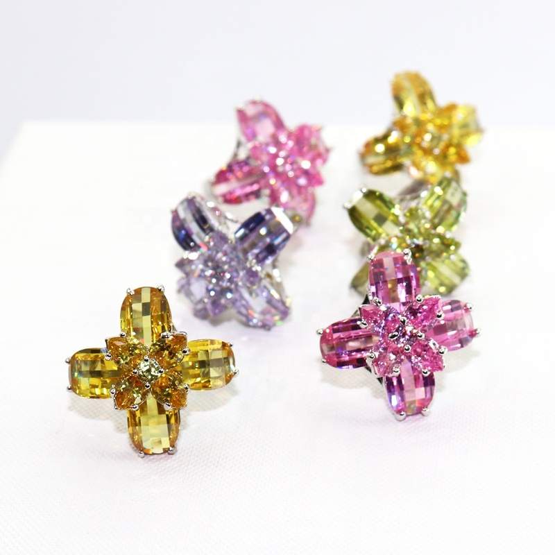 JIACHEN Plated Ring Women Religious Fashion Jewelry Oval Cut Rhodium/gold Cubic Zirconia Silver Zinc Alloy New Fashionable 3A