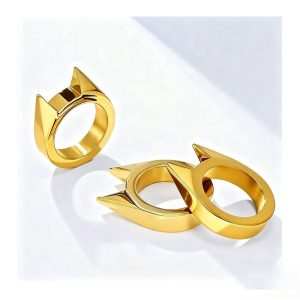 Jiachen Custom European Stainless Steel 18K Gold Plated Spikle Fashion Unisex Ring