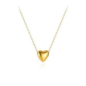Jiachen Custom Fashion Trendy 18k Gold Plated love Heart Necklace No Turnish Color Stainless Steel Jewelry for Women