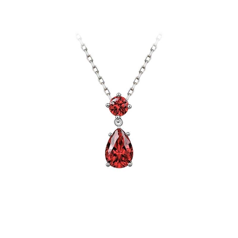 Jiachen Custom Waterproof 18K Gold Plating Stainless Steel Chain Heart Cut Zircon Crystal Heart Pendant Necklace Unisex