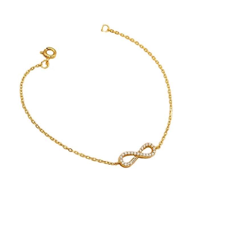 Jiachen Personality Custom Jewelry Trendy 5A Zircon Pave Charm Bracelet for Unisex 18K Gold & Rhodium Plated Geometric Christian