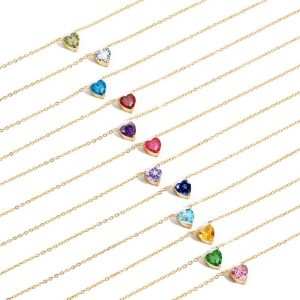 Jiachen Wholesale Zinc Alloy Stainless Steel Zircon Heart Pendant with 18K Gold Plated Link Chain Cute Necklace for Gifts