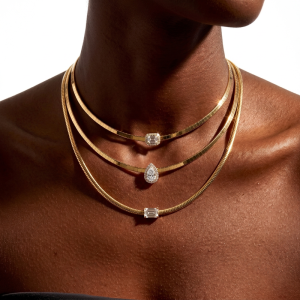 New European American Cross-border Bohemian-style Zircon Bamboo Chain Necklace Pendants DIY Jewelry Accessories 18K Gold-plated