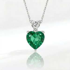 ODM/OEM Custom Elegant 3A Zircon Copper Material Rhodium Plated Heart Shape Statement Necklace for Women