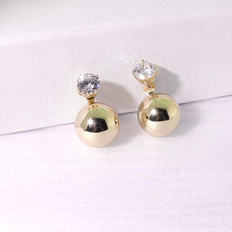 ODM /OEM Custom Jewelry Fashion Rhodium 18k Gold Plated 16mm Zircon Studs Earring for Women Jewelry