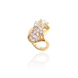 Plated New Design Ring Wedding Bands Gold Zinc Alloy CLASSIC Zircon 6 7 8 9 10 Gua Geometric for Women or Rings 1pcs/opp Bag 18k