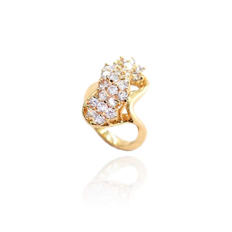 Plated New Design Ring Wedding Bands Gold Zinc Alloy CLASSIC Zircon 6 7 8 9 10 Gua Geometric for Women or Rings 1pcs/opp Bag 18k